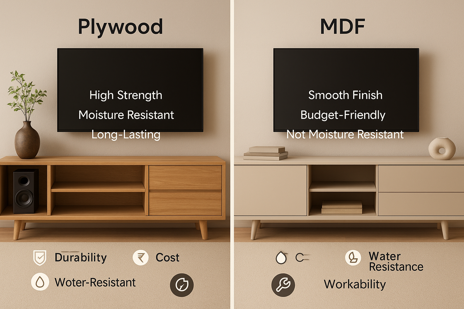 Plywood vs. MDF: Which Is Better for TV Units?