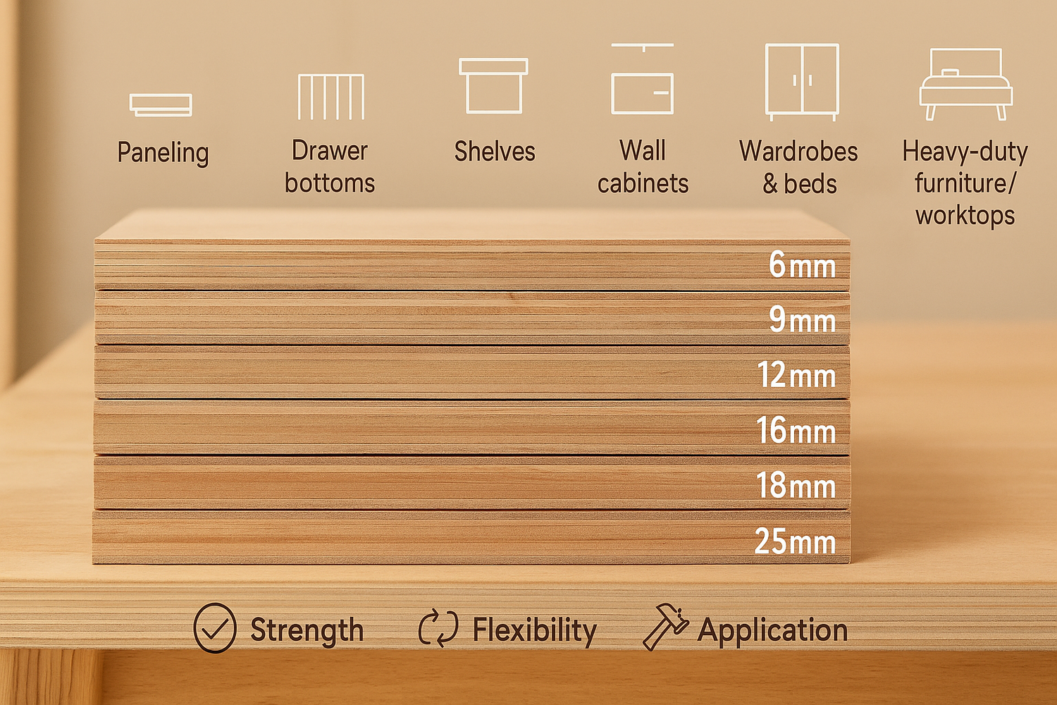 6mm, 9mm, 12mm, 16mm, 18mm, or 25mm Plywood – Which One Should You Buy for Your Project?