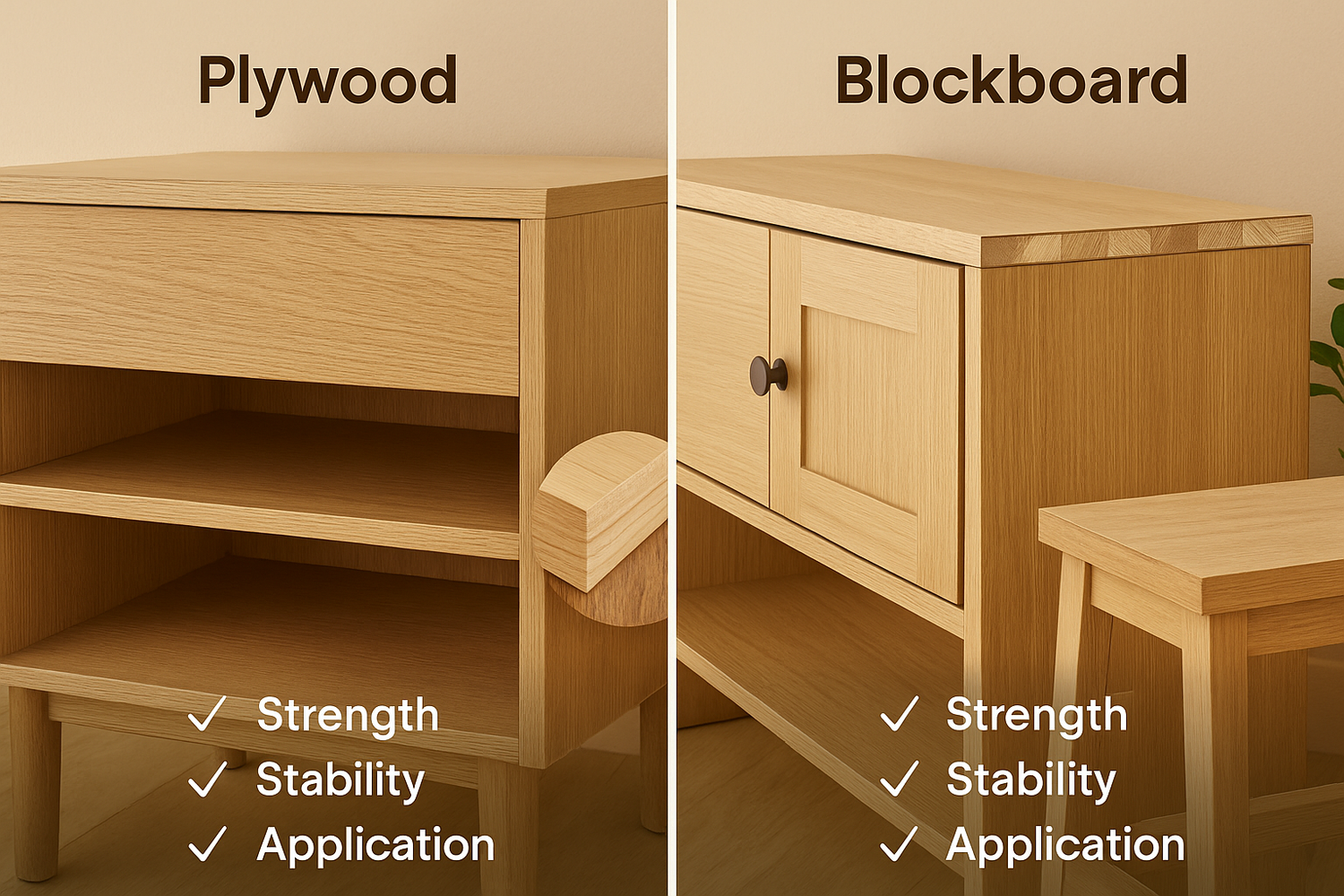 Plywood vs. Blockboard: Which Is Better for Furniture? A Complete Buyer’s Guide