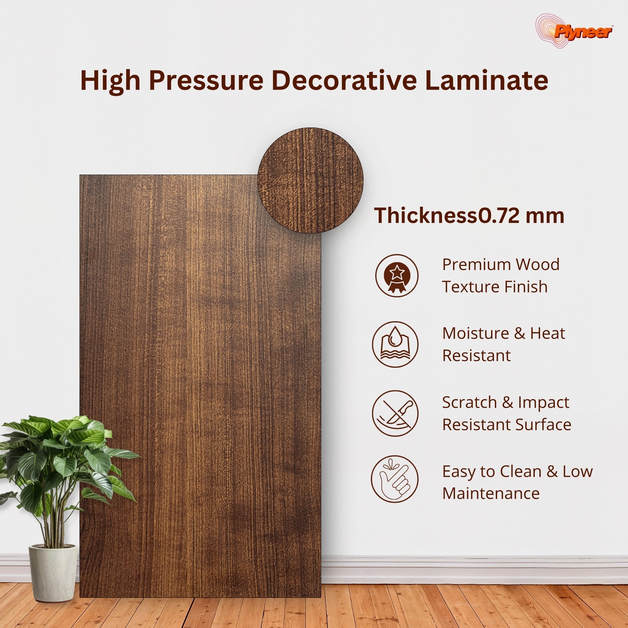 Plyneers Wood Laminate 2649 SF Pine Walnut