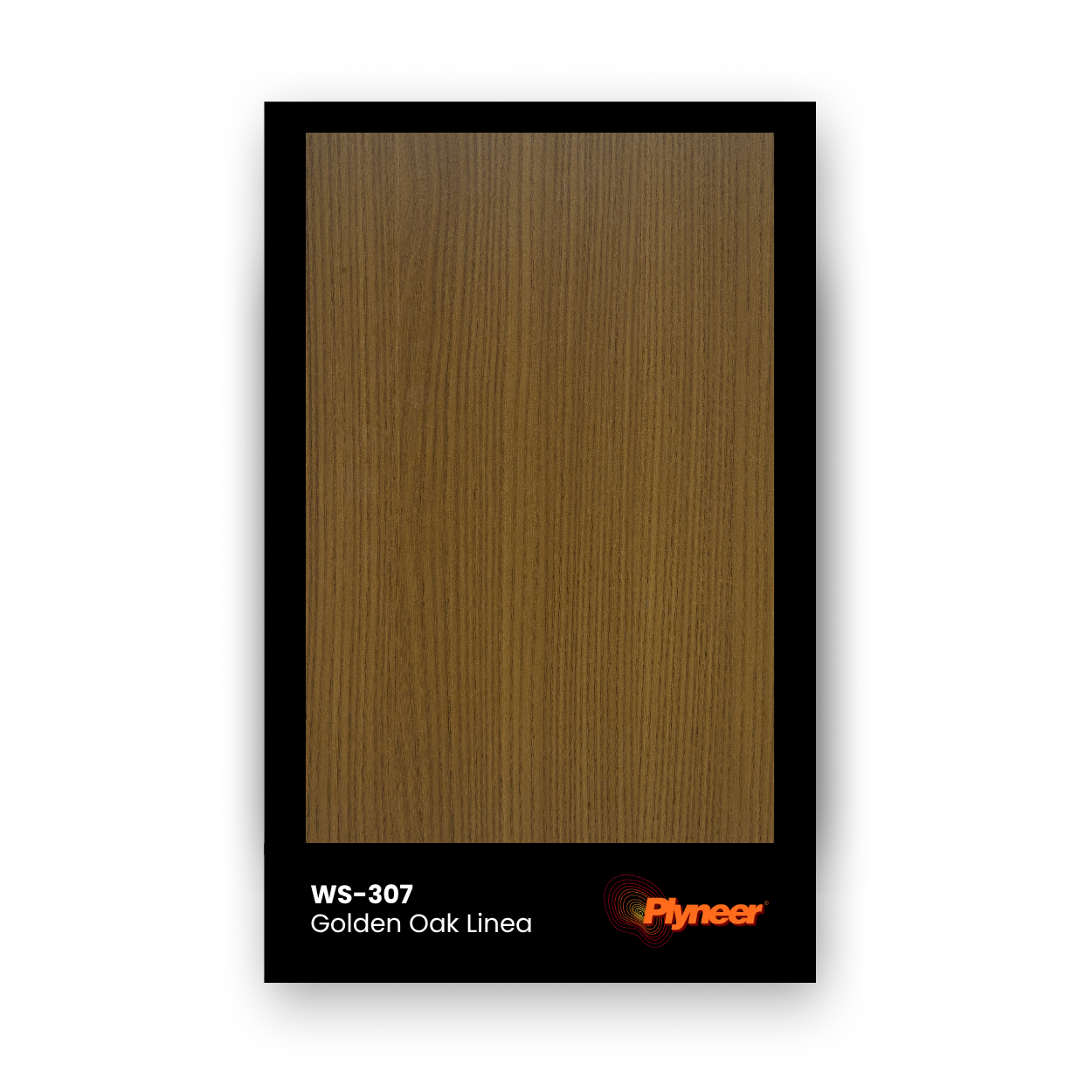 Plyneer WS-307 laminate with fine straight oak grain and warm golden finish.