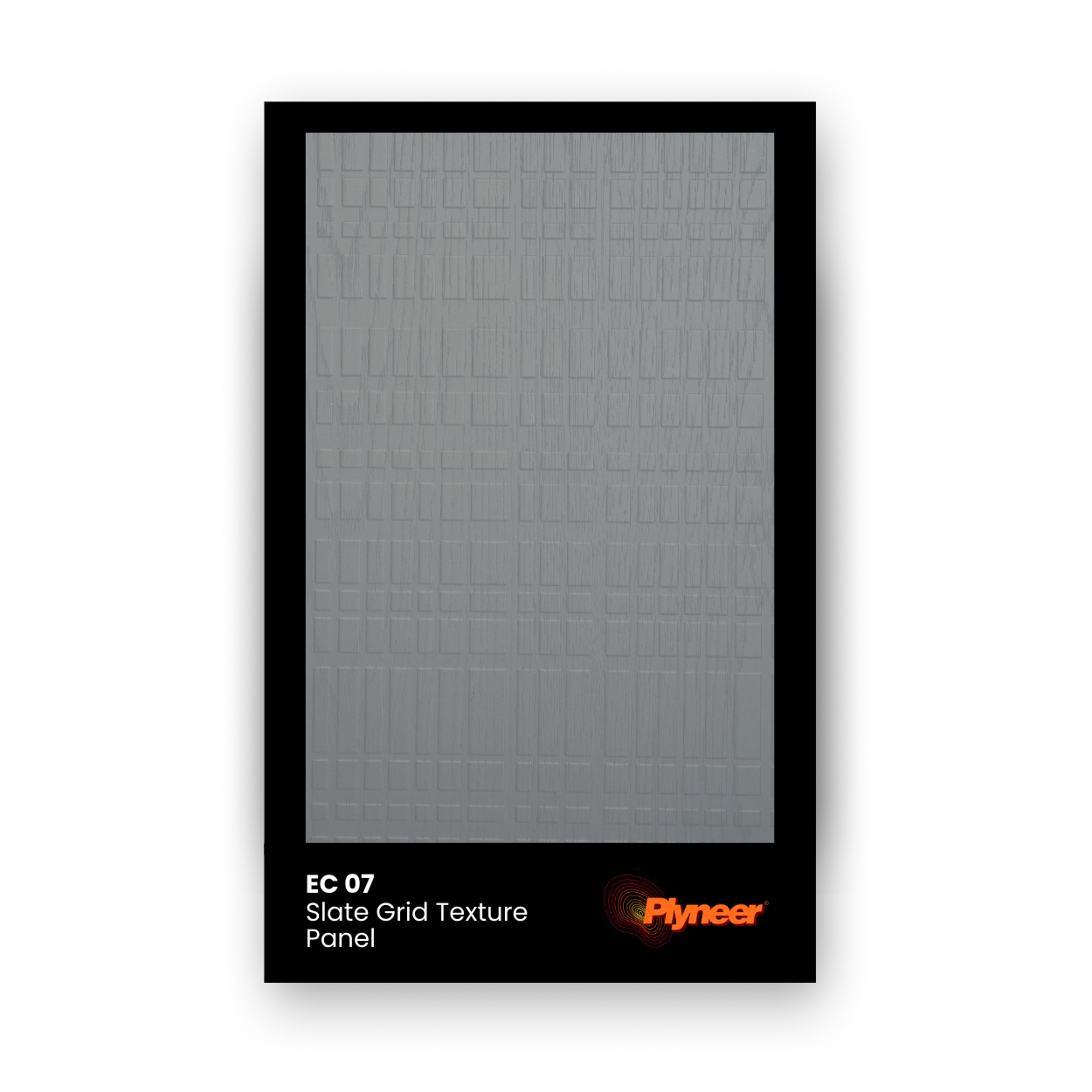 Slate grey grid textured wall panel EC 07