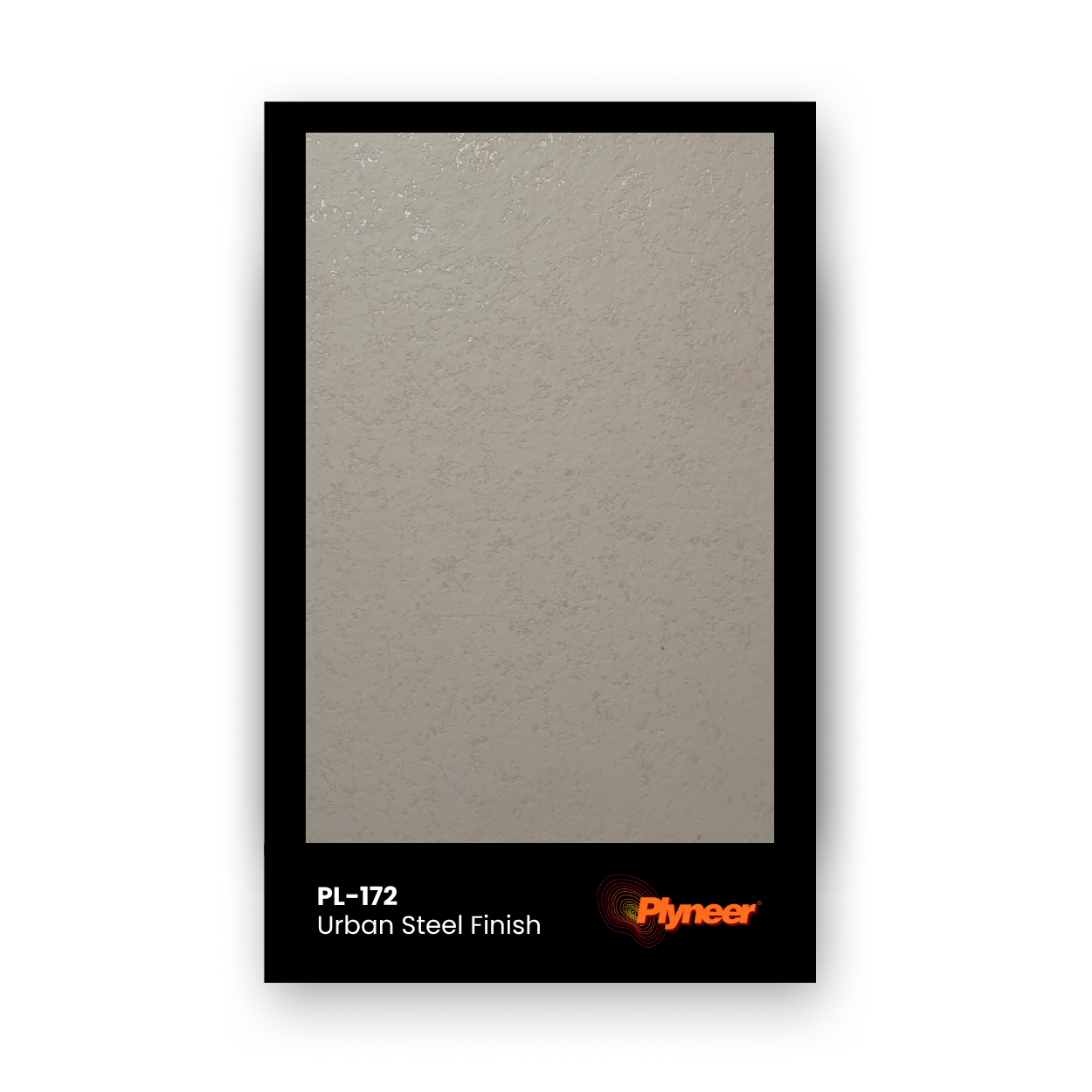 PL-172 Urban Steel laminate with matte textured grey finish resembling brushed metal by Plyneer.