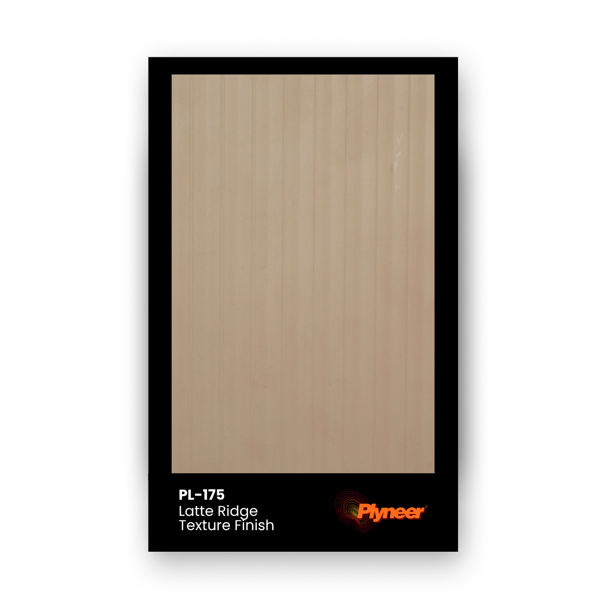 PL-175 Latte Ridge laminate with beige vertical ridge texture and matte woodgrain finish by Plyneer.
