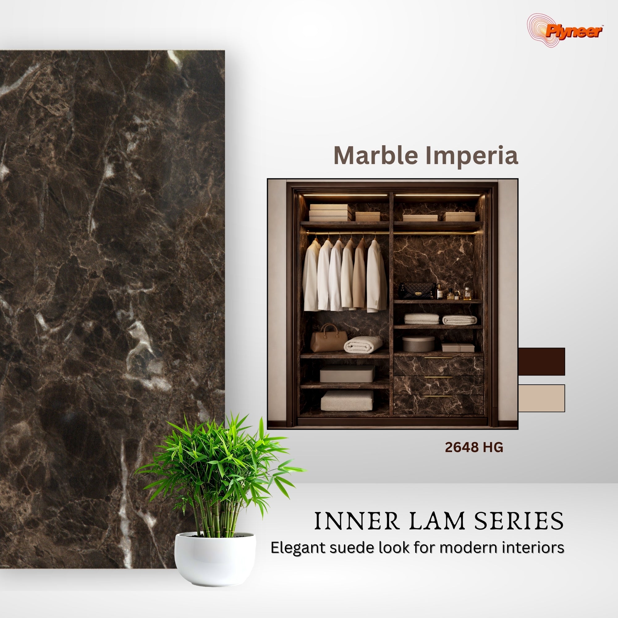 Plyneers Marble Laminate 2648 HG SAGRADA MARBLE DARK
