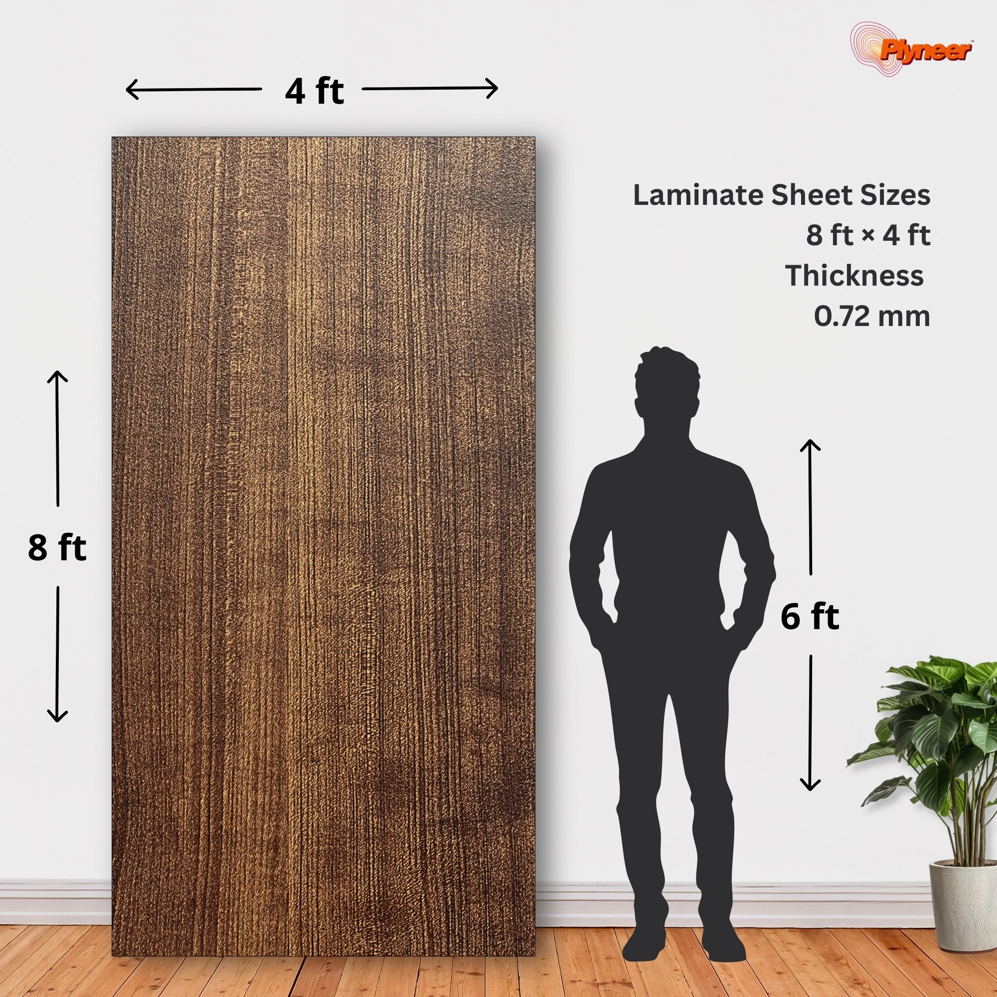 Plyneers Wood Laminate 2649 SF Pine Walnut
