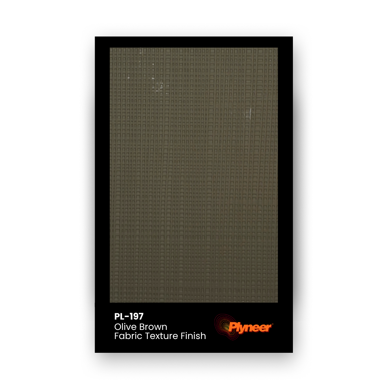 PL-197 Olive Brown Fabric Texture laminate with a rich olive-brown colour and a fine, woven textile-inspired finish by Plyneer.