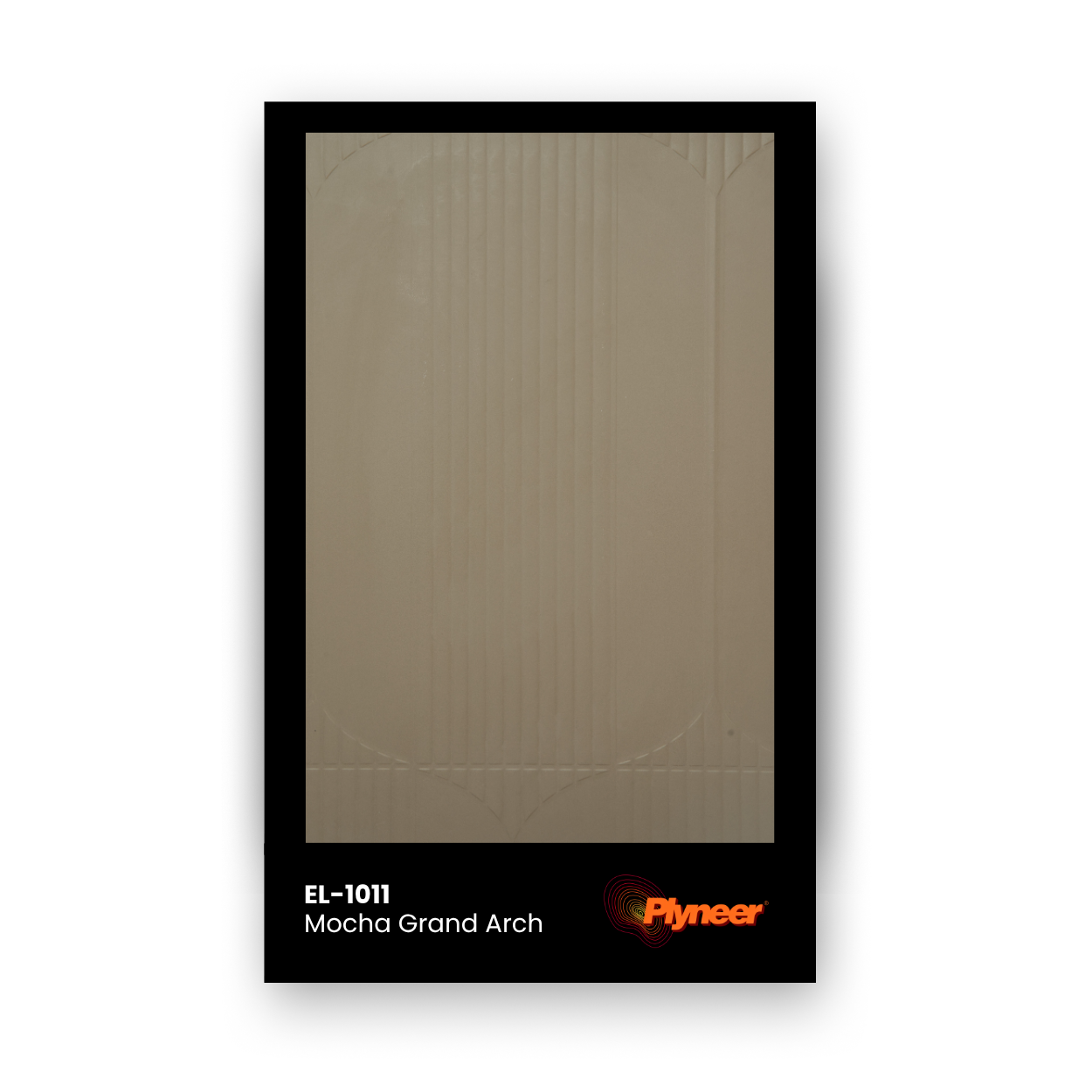 Plyneer EL-1011 mocha laminate with embossed grand arch and vertical linear texture from Elite Lite series.