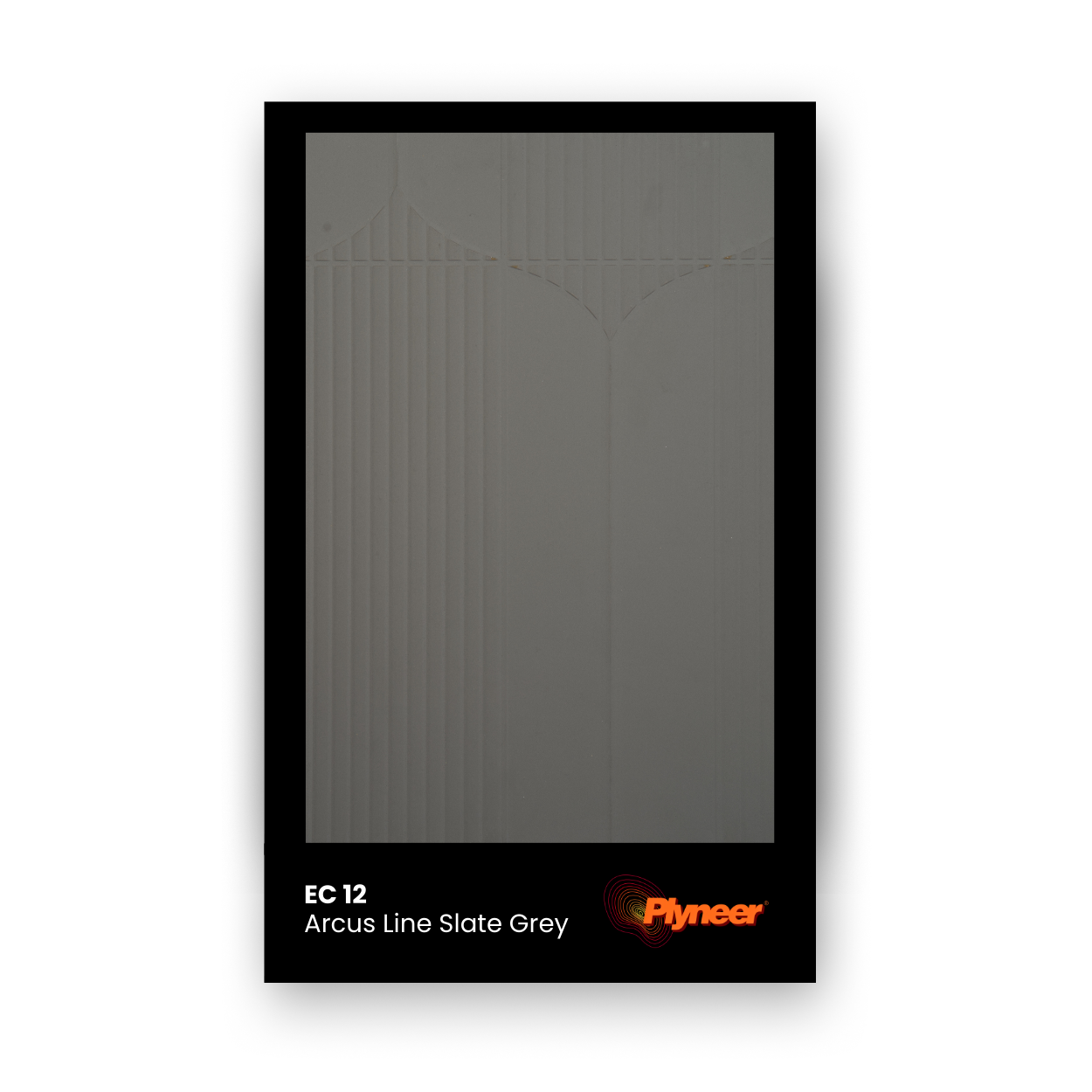 Arcus Line Slate Grey exterior craft panel with vertical linear texture and curved line pattern