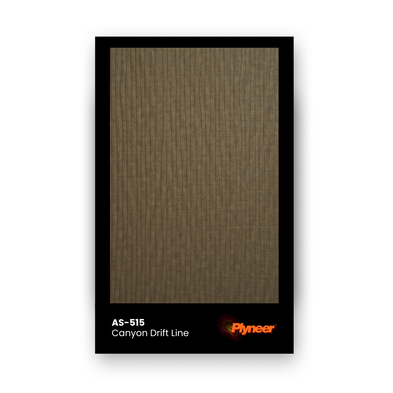 AS-515 taupe laminate with vertical drift-line texture and matte stone-like finish by Plyneer.