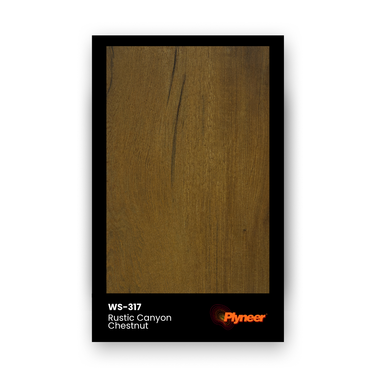 Plyneer WS-317 chestnut wood laminate with rustic grain and natural matte finish.