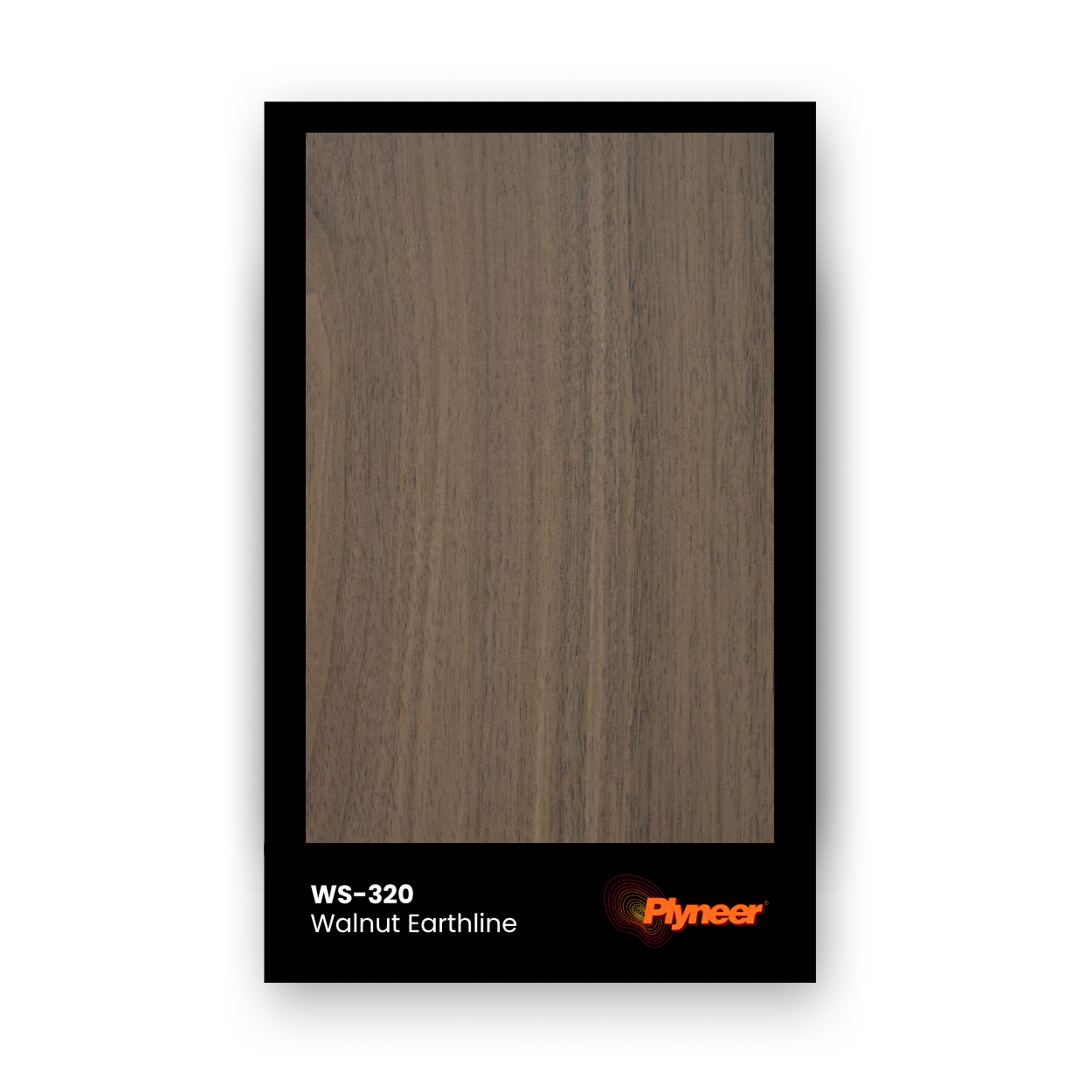 Plyneer WS-320 walnut wood laminate with fine brown grain and smooth matte finish.