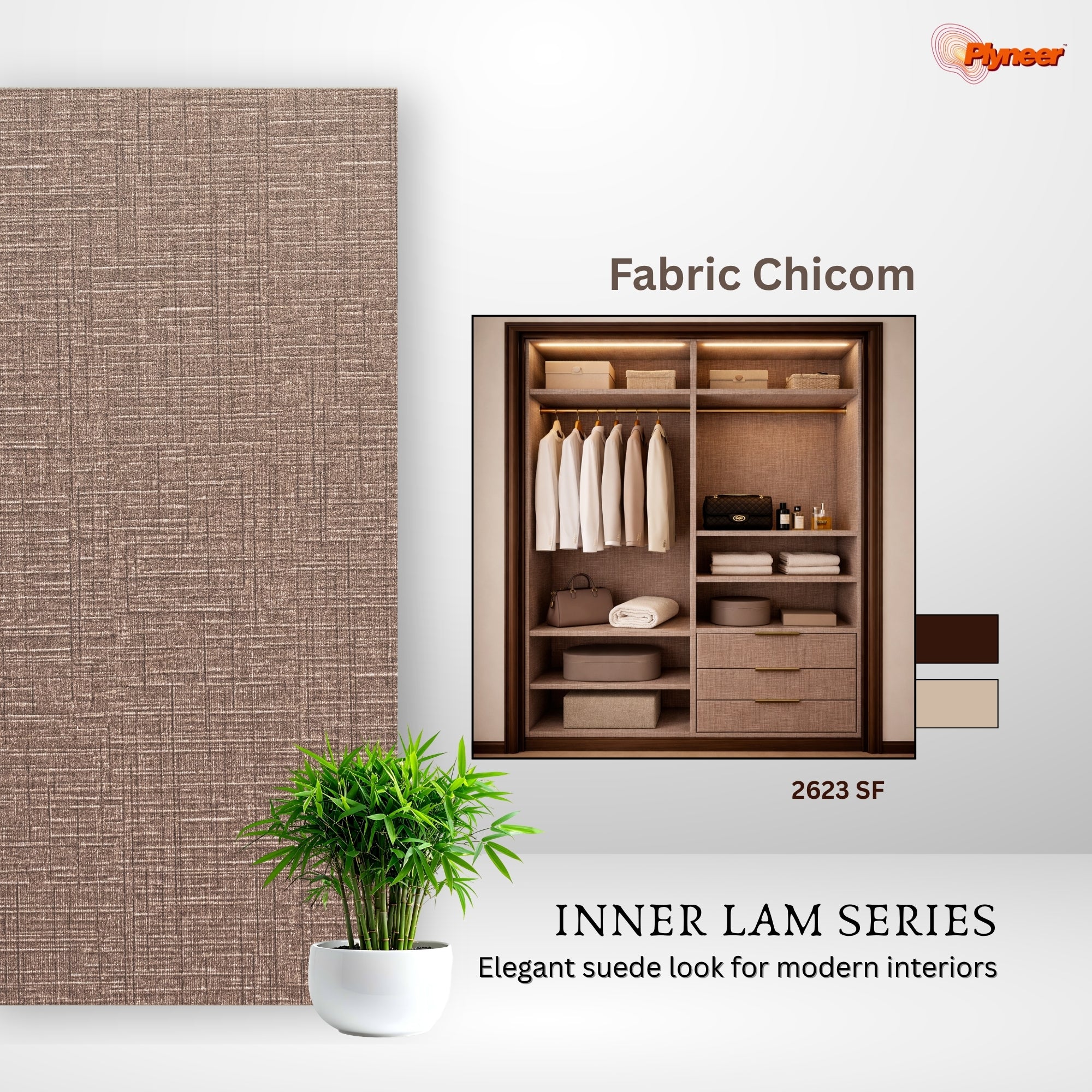 Plyneer Fabric Laminate 2623 SF Ramie Fabric Dark