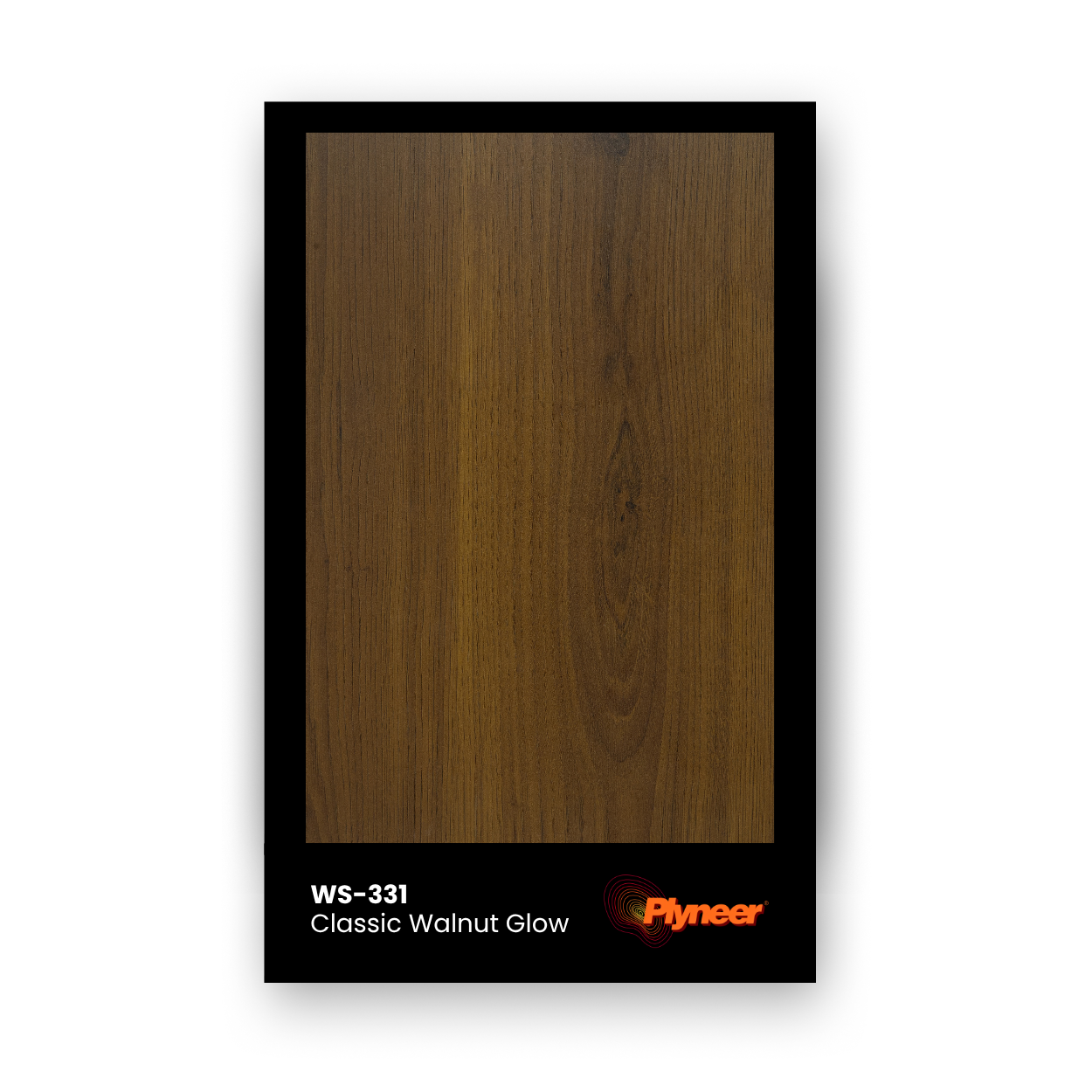 Plyneer WS-331 walnut laminate with warm brown tone and natural wood grain texture.