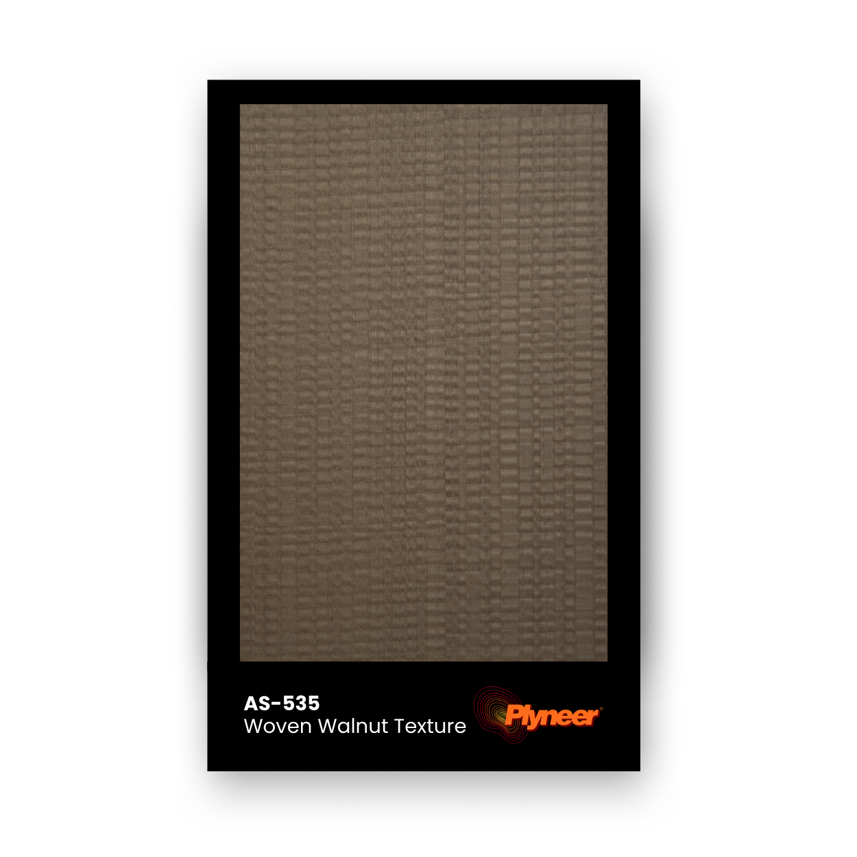 AS-535 walnut textured laminate with woven ripple block wood pattern.