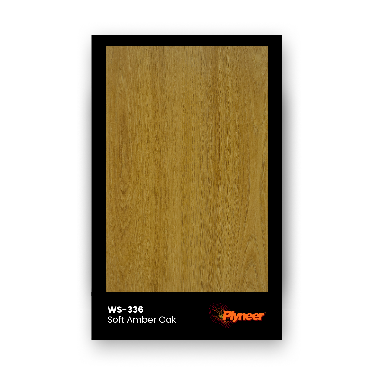 Plyneer WS-336 laminate with soft amber oak color and fine matte woodgrain texture.