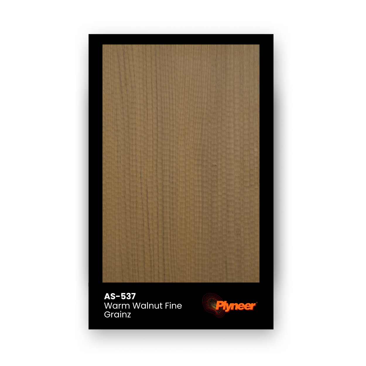 AS-537 warm walnut laminate with fine straight wood grain pattern.