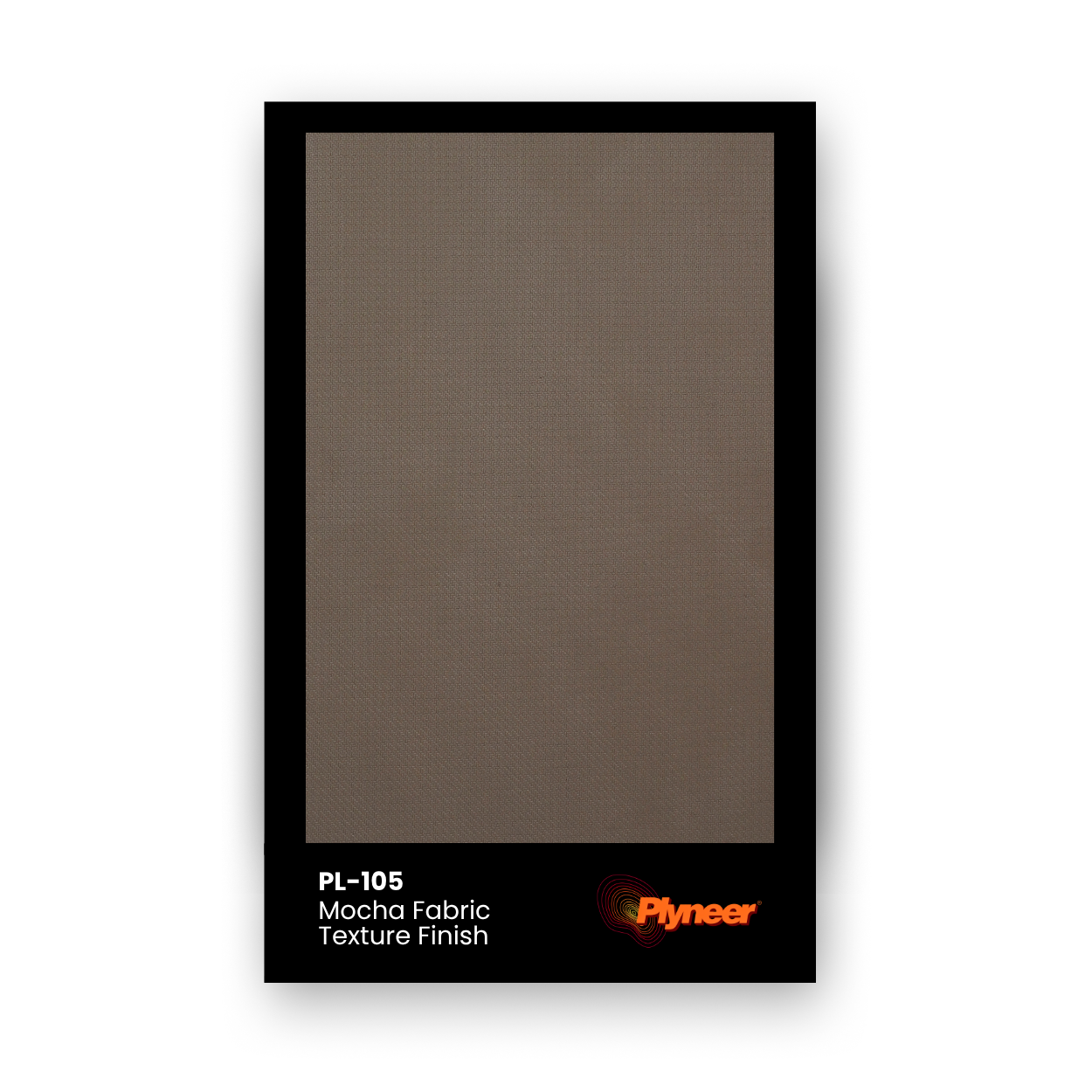 PL-105 mocha brown fabric texture finish laminate sample with matte surface by Plyneer.