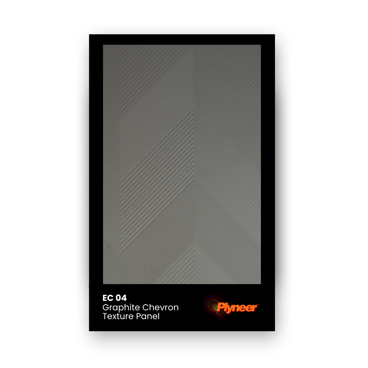 Graphite chevron textured exterior panel EC 04 with linear zig-zag grooves
