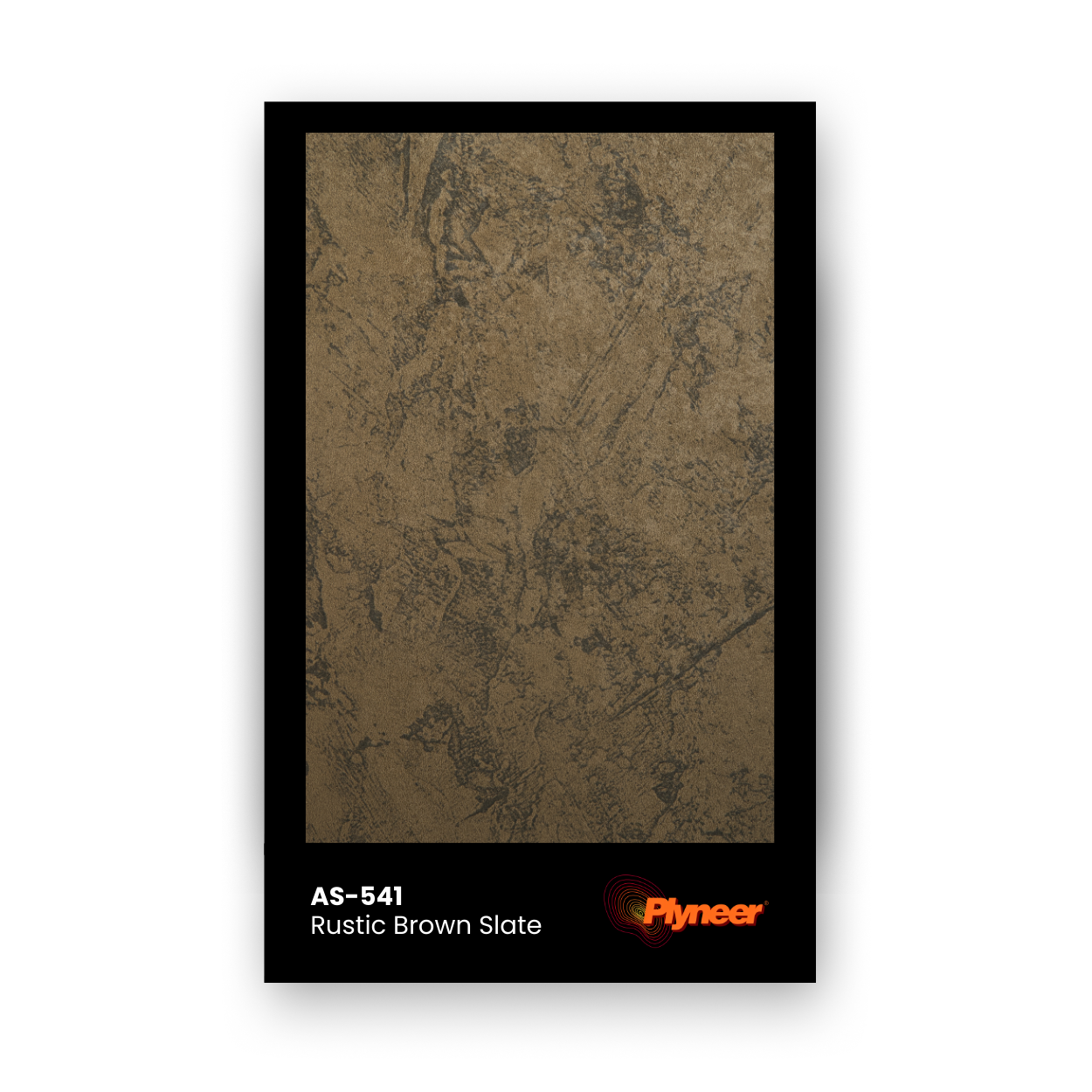 AS-541 rustic brown slate-texture laminate with dark grey stone veining.