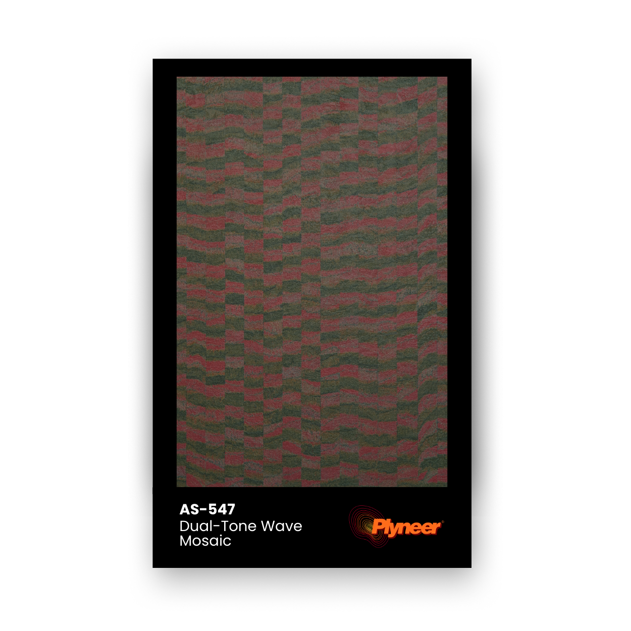 AS-547 dual-tone mosaic laminate with olive and terracotta wave block pattern.