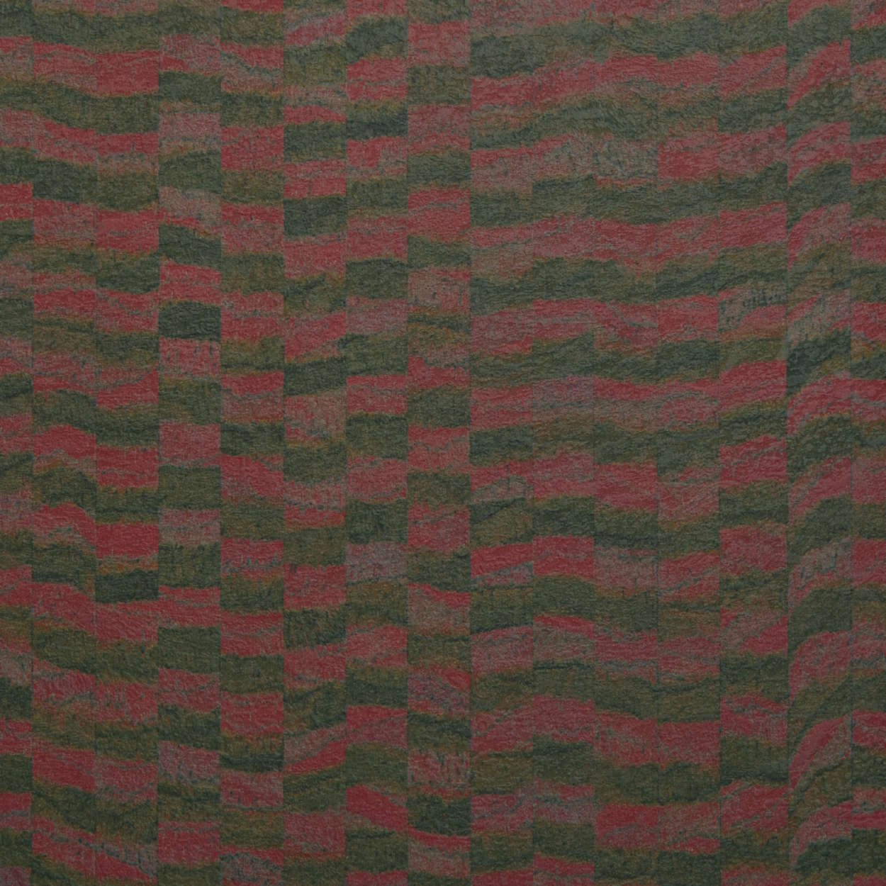 AS-547 dual-tone mosaic laminate with olive and terracotta wave block pattern.