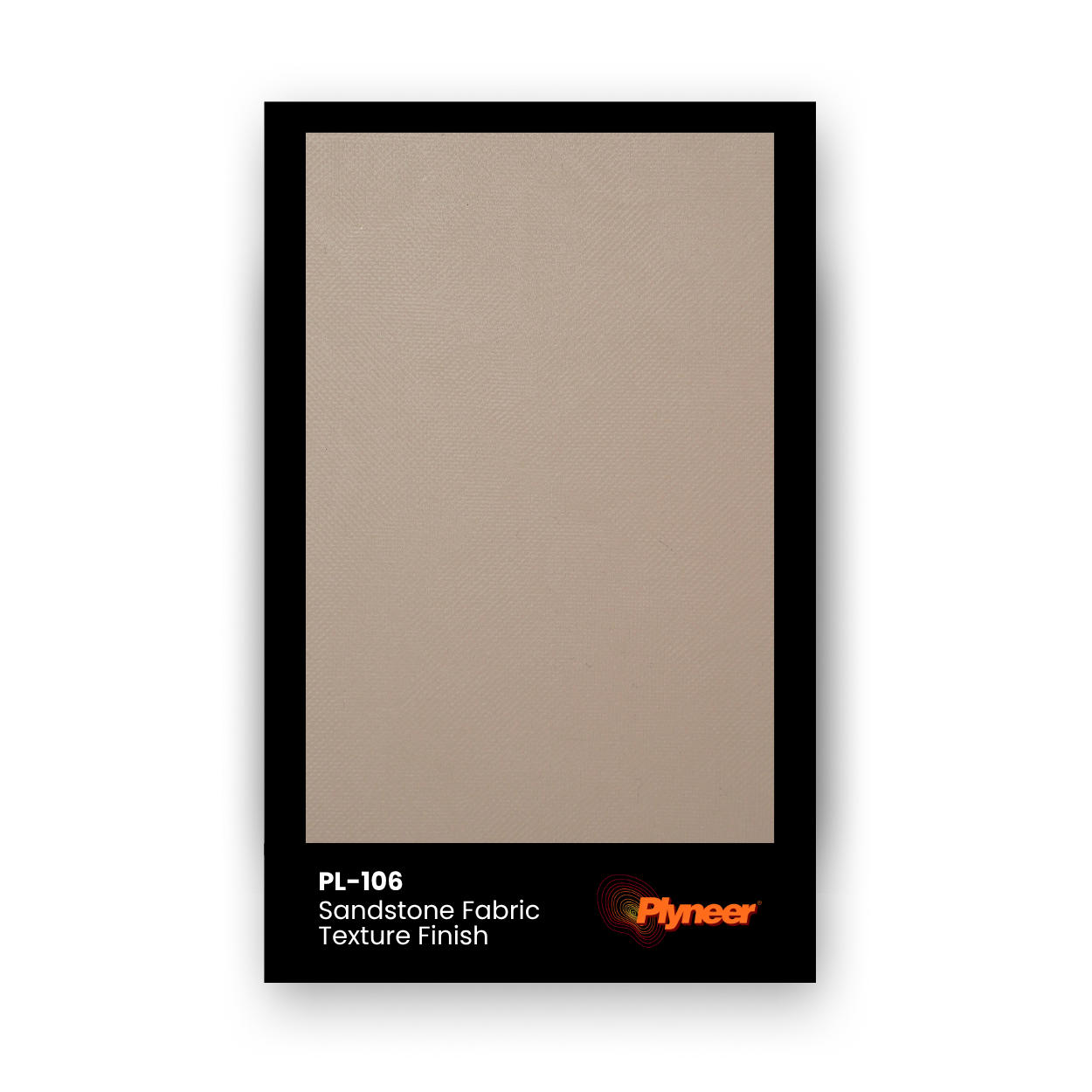 PL-106 sandstone beige fabric texture finish laminate sample with fine matte weave by Plyneer.