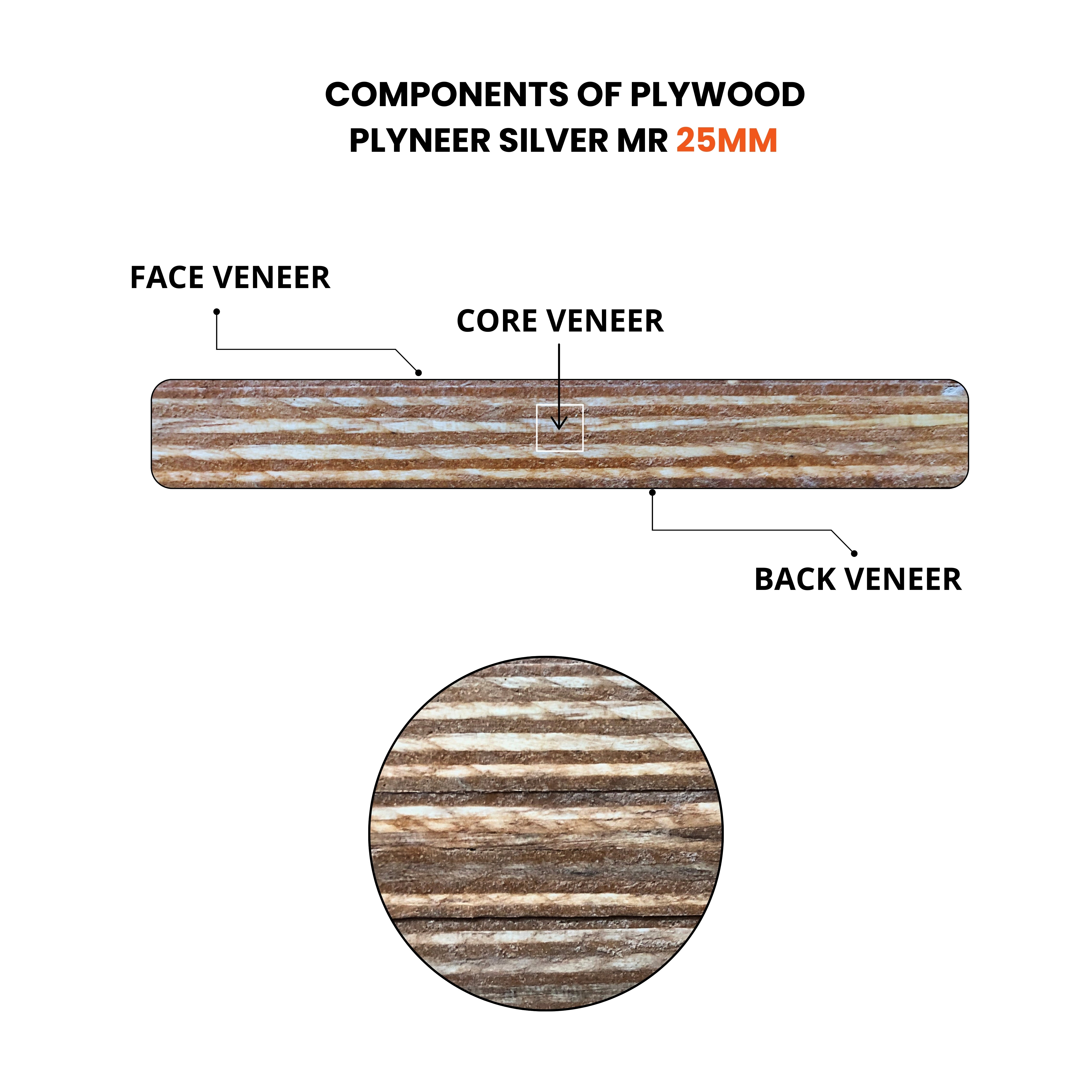 "Plyneer Silver MR Grade Plywood, perfect for bedroom furniture design and kitchen cupboard designs. Ideal for modern door designs and sturdy flush door designs. Explore this plywood for its versatility in home interior design and furniture construction."