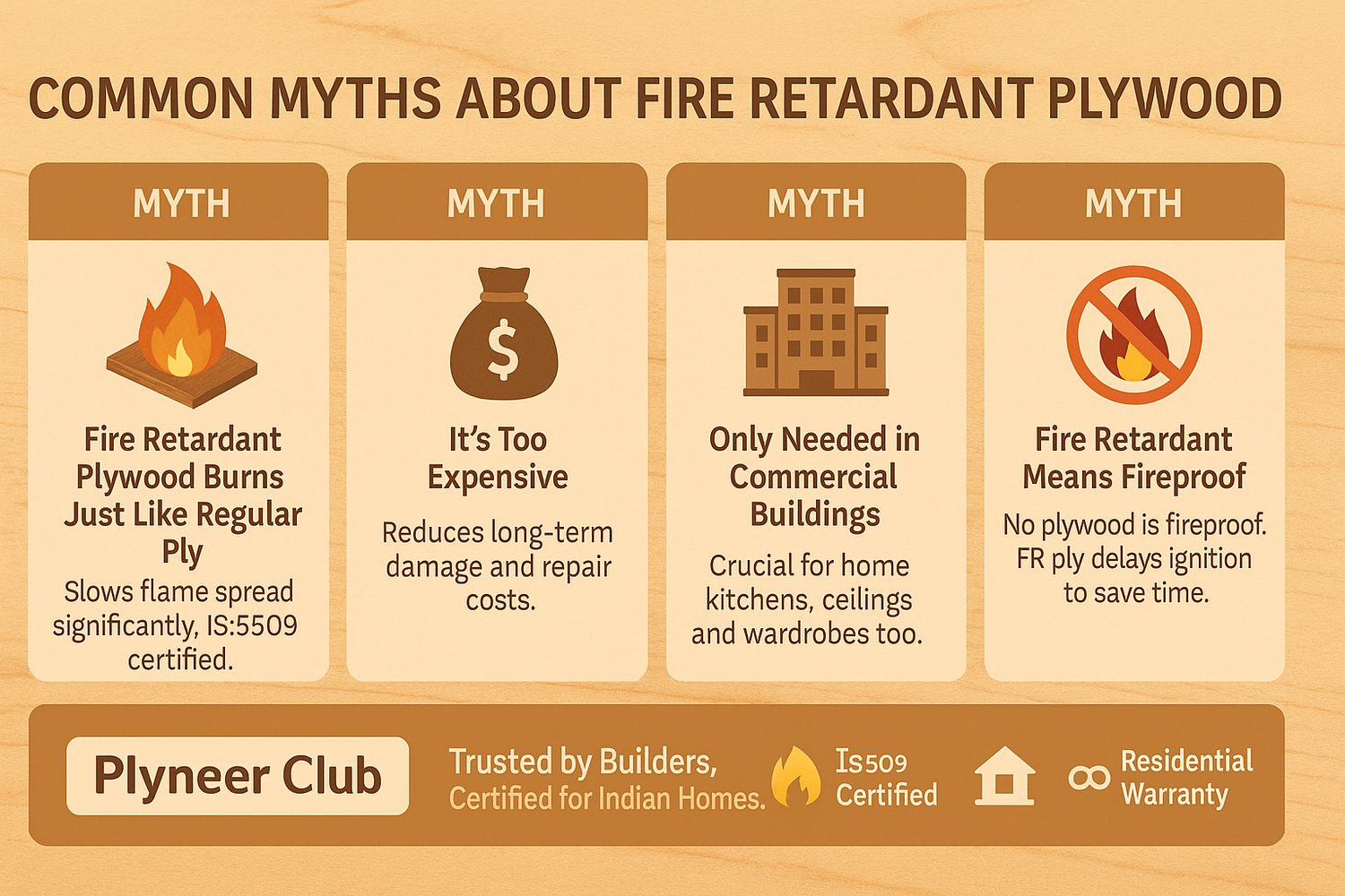 Common Myths About Fire Retardant Plywood