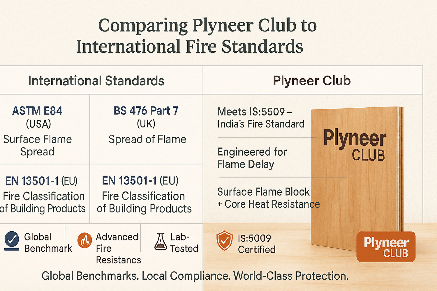 Comparing Plyneer Club to International Fire Standards