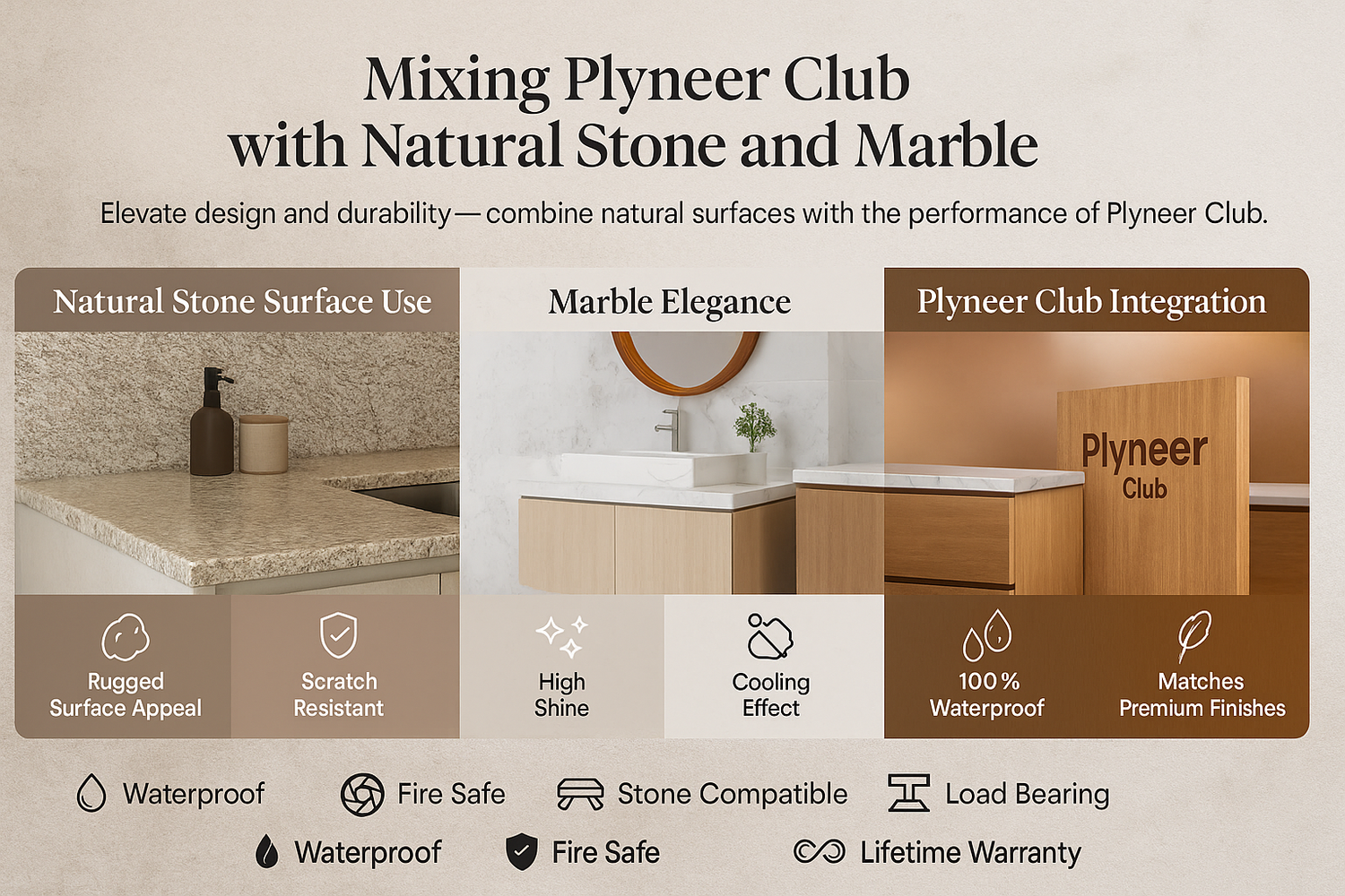 Mixing Plyneer Club with Natural Stone and Marble