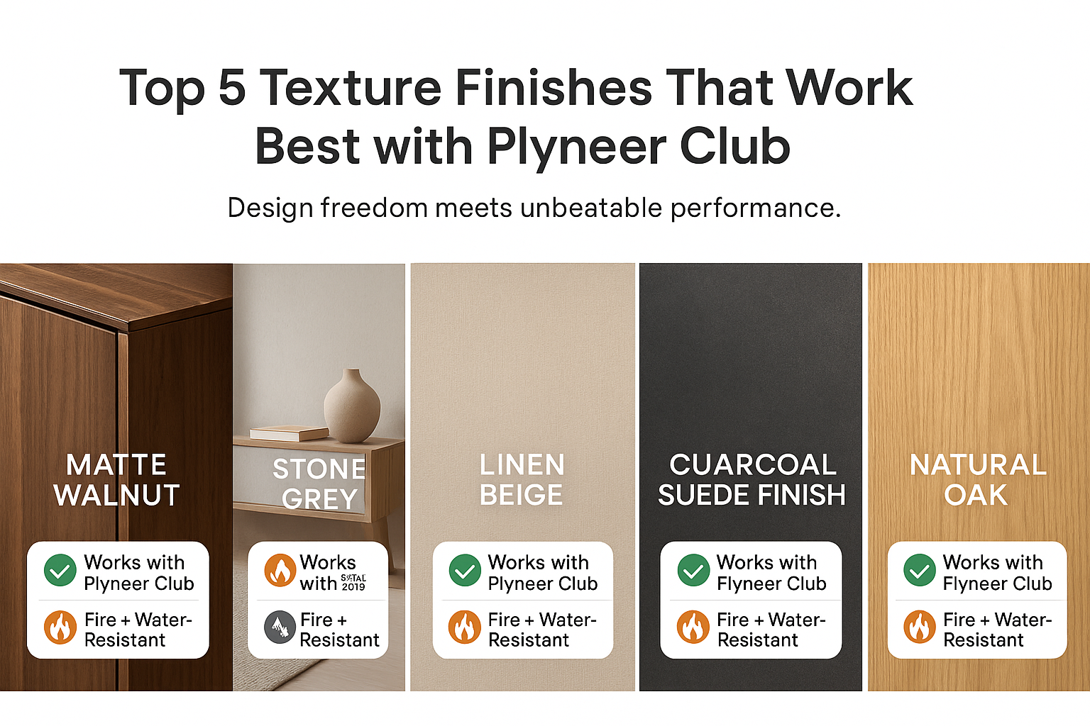 Top 5 Texture Finishes That Work Best with Plyneer Club