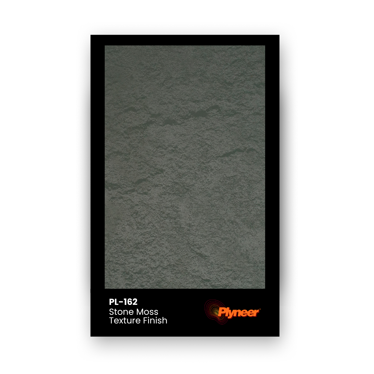 PL-162 Stone Moss laminate with textured matte stone finish in moss green by Plyneer.