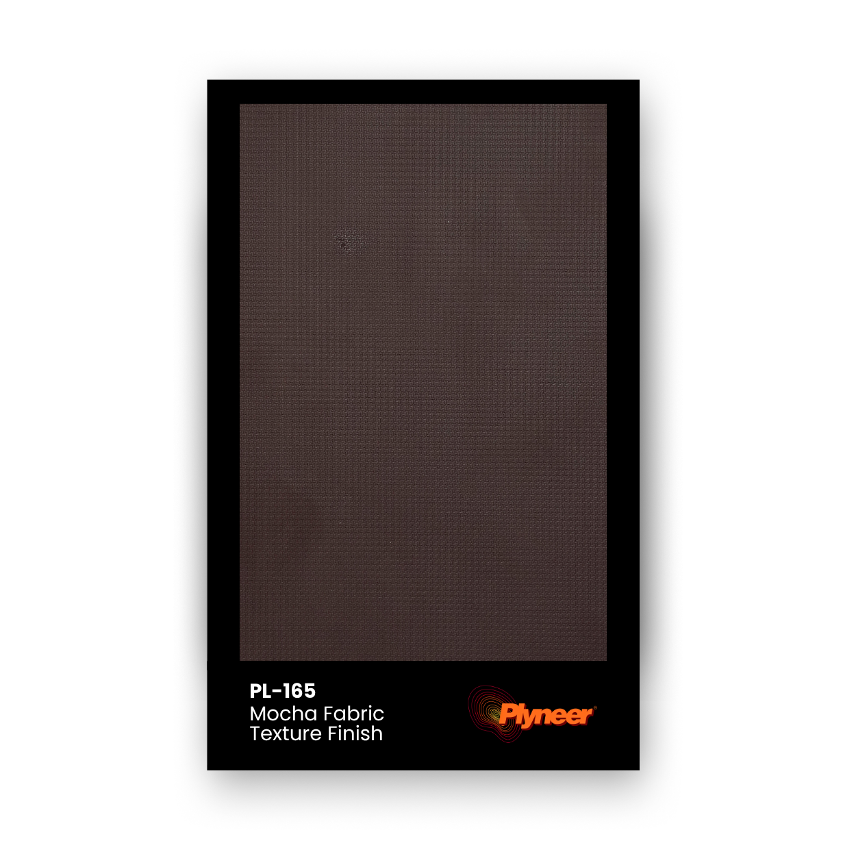 PL-165 Mocha Fabric laminate with soft fabric texture and deep mocha matte finish by Plyneer.