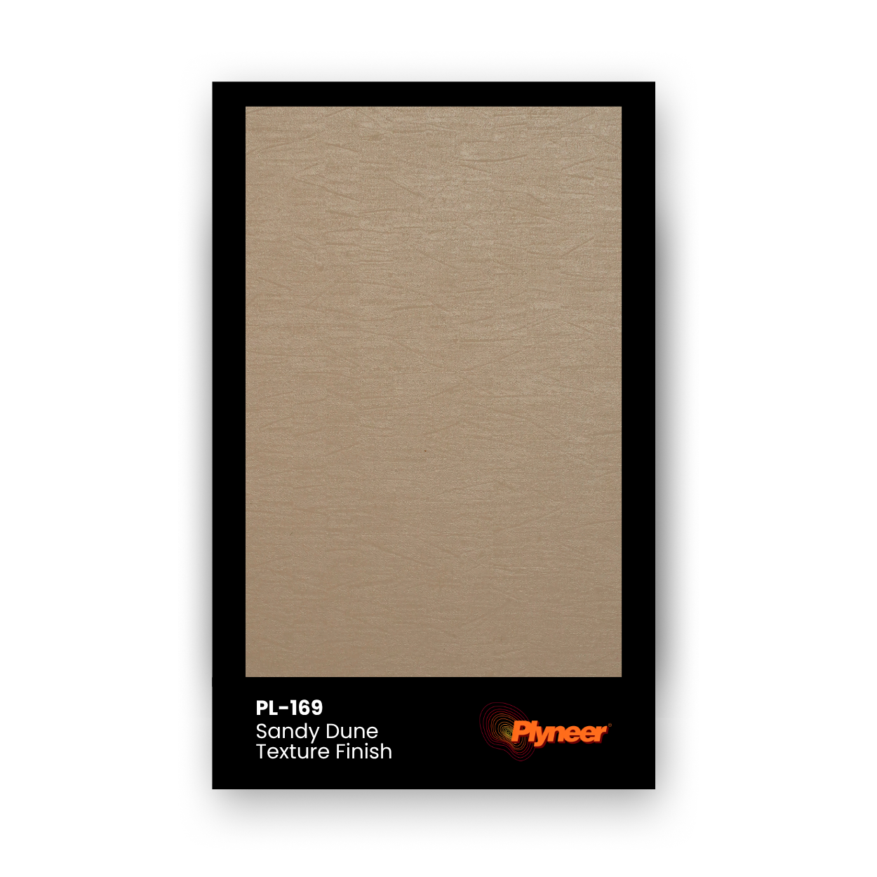 PL-169 Sandy Dune laminate with matte beige finish and fine linear texture by Plyneer.