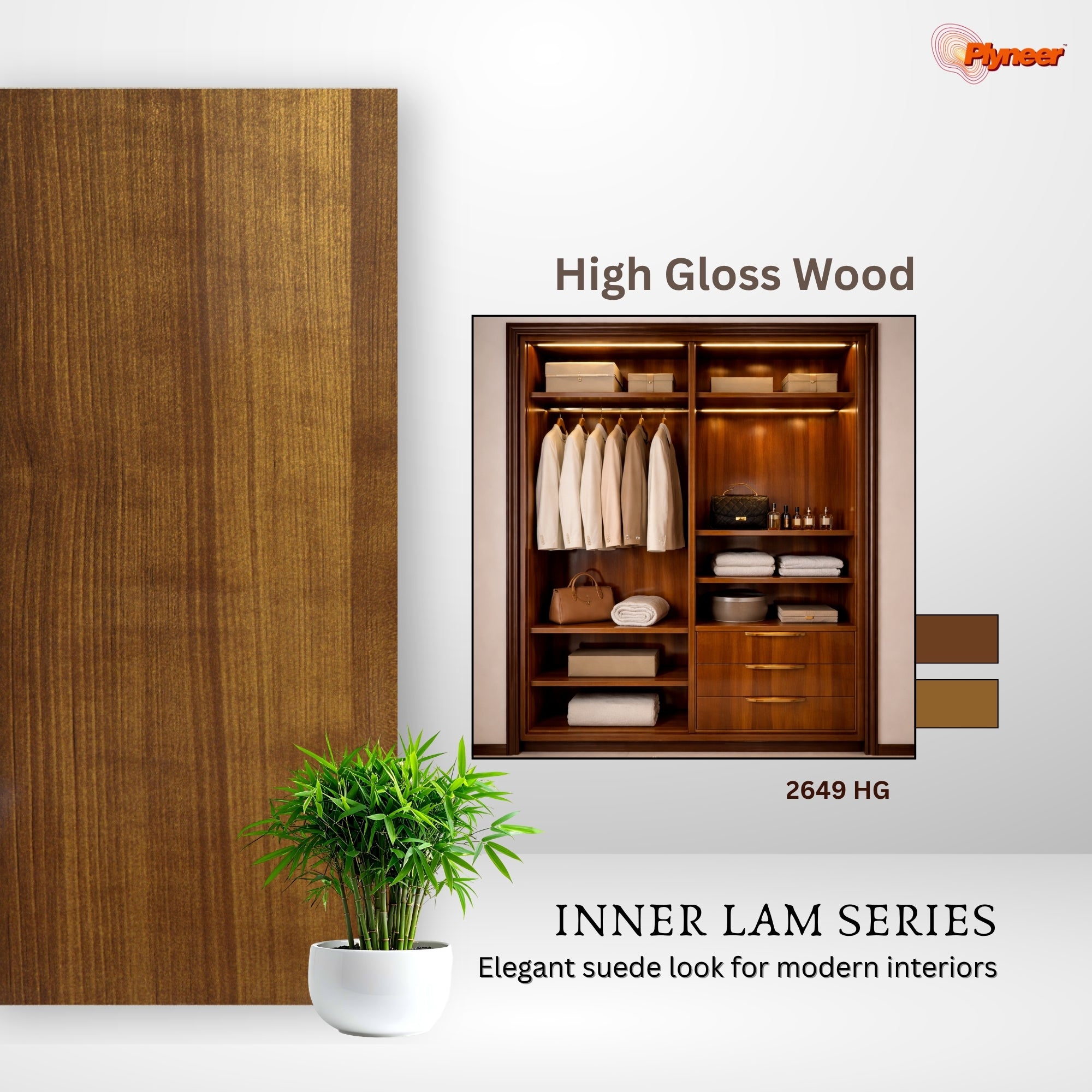 Plyneer Wood Laminate 2649 HG Pine Walnut – Premium Walnut & Pine Finish