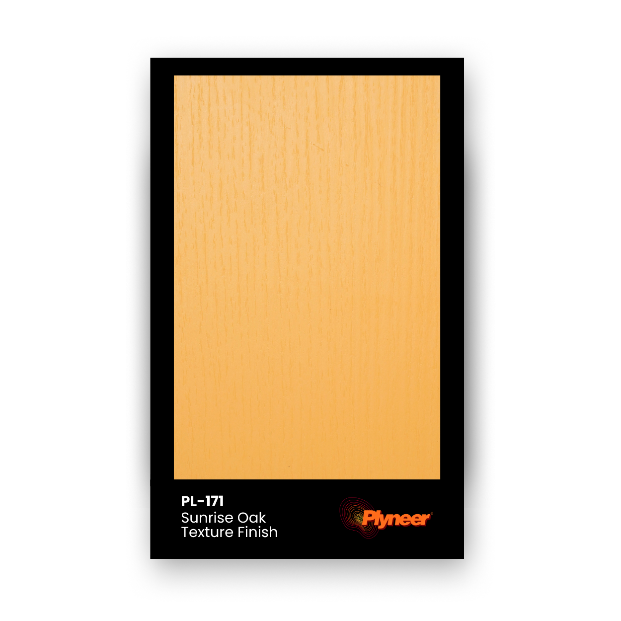 PL-171 Sunrise Oak laminate with golden yellow wood grain texture and matte finish by Plyneer.