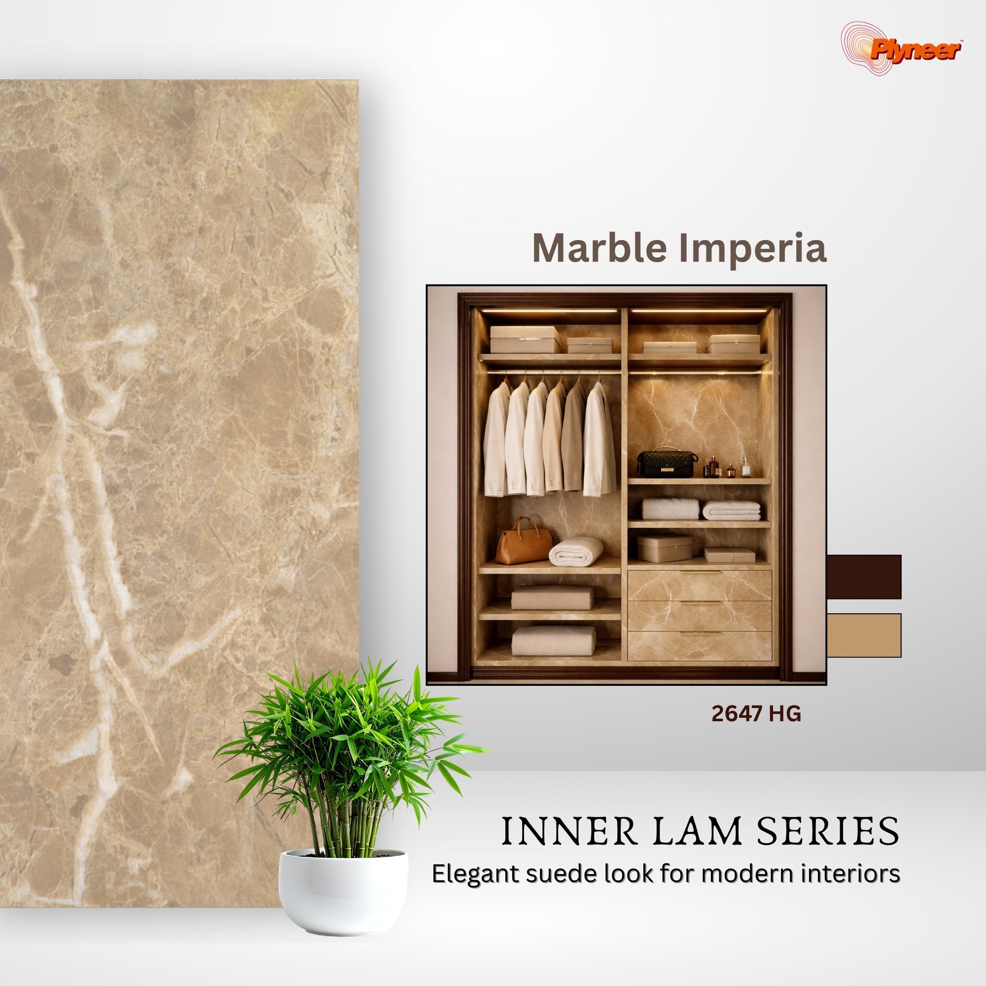 Plyneers Marble Laminate 2647 HG SAGRADA MARBLE