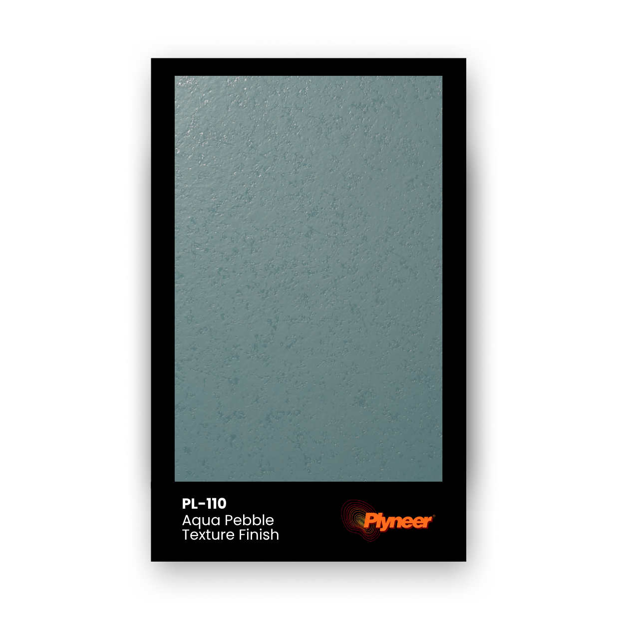 PL-110 aqua pebble texture finish laminate sample featuring stone-inspired uneven matte surface by Plyneer.