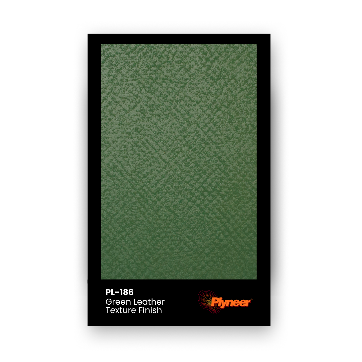 PL-186 Green Leather Texture laminate with matte forest green finish and natural grain texture by Plyneer.