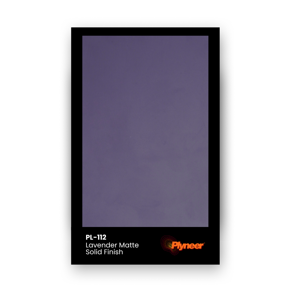 PL-112 lavender purple matte solid finish laminate sample with smooth non-textured surface by Plyneer.