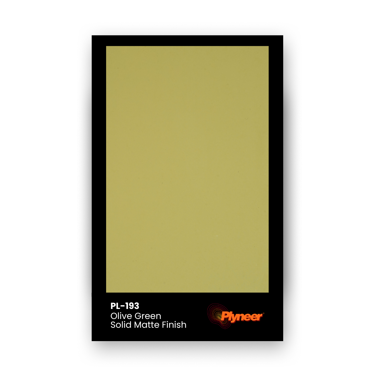 PL-193 Olive Green Matte laminate with soft yellow-green hue and smooth matte surface by Plyneer.