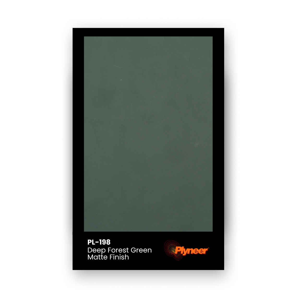 PL-198 Deep Forest Green Matte laminate with a smooth, rich green surface offering a calm and elegant natural tone by Plyneer.