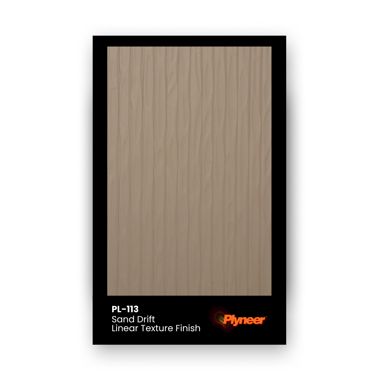 PL-113 sand drift beige laminate with vertical ripple texture and matte finish by Plyneer.