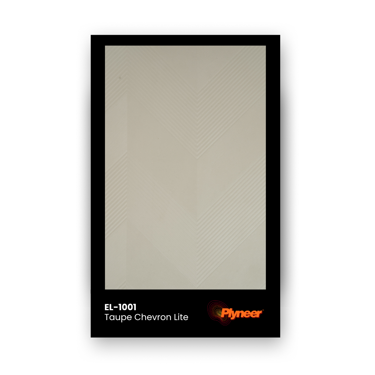 Plyneer EL-1001 taupe laminate with subtle embossed chevron texture from Elite Lite series.