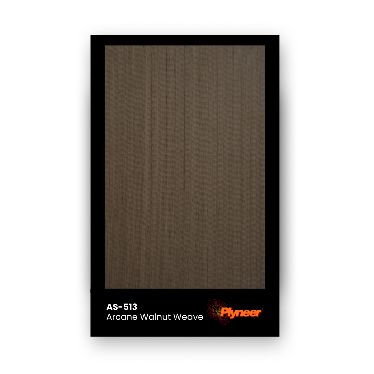 AS-513 walnut weave laminate with fine linear wood texture in warm brown by Plyneer.