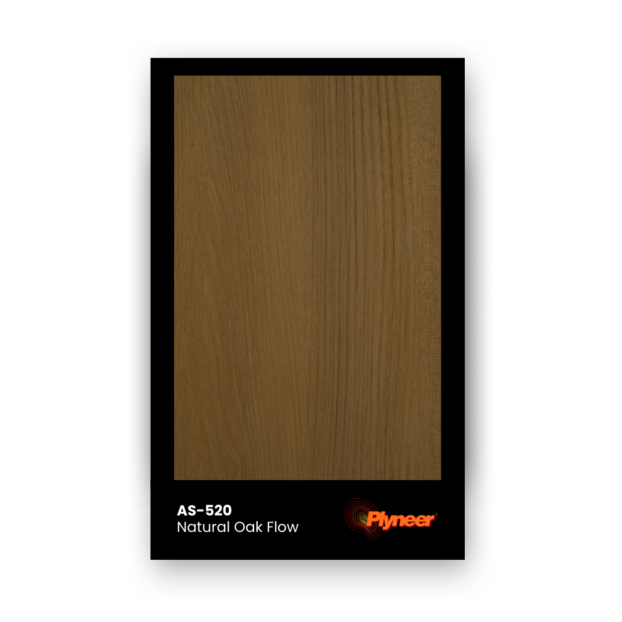 AS-520 Natural Oak laminate with light brown flowing grain texture and matte finish by Plyneer.