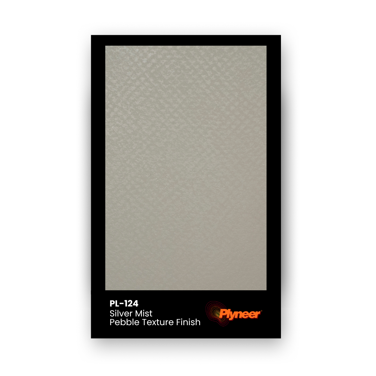 PL-124 light silver laminate with pebble texture and soft matte sheen by Plyneer