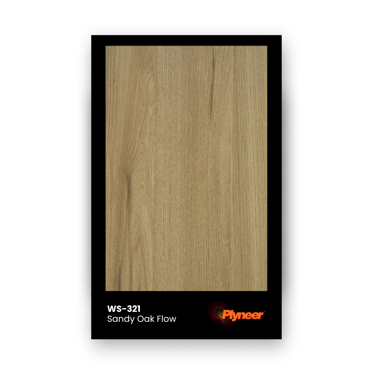 Plyneer WS-321 sandy oak laminate with light woodgrain texture and matte finish.