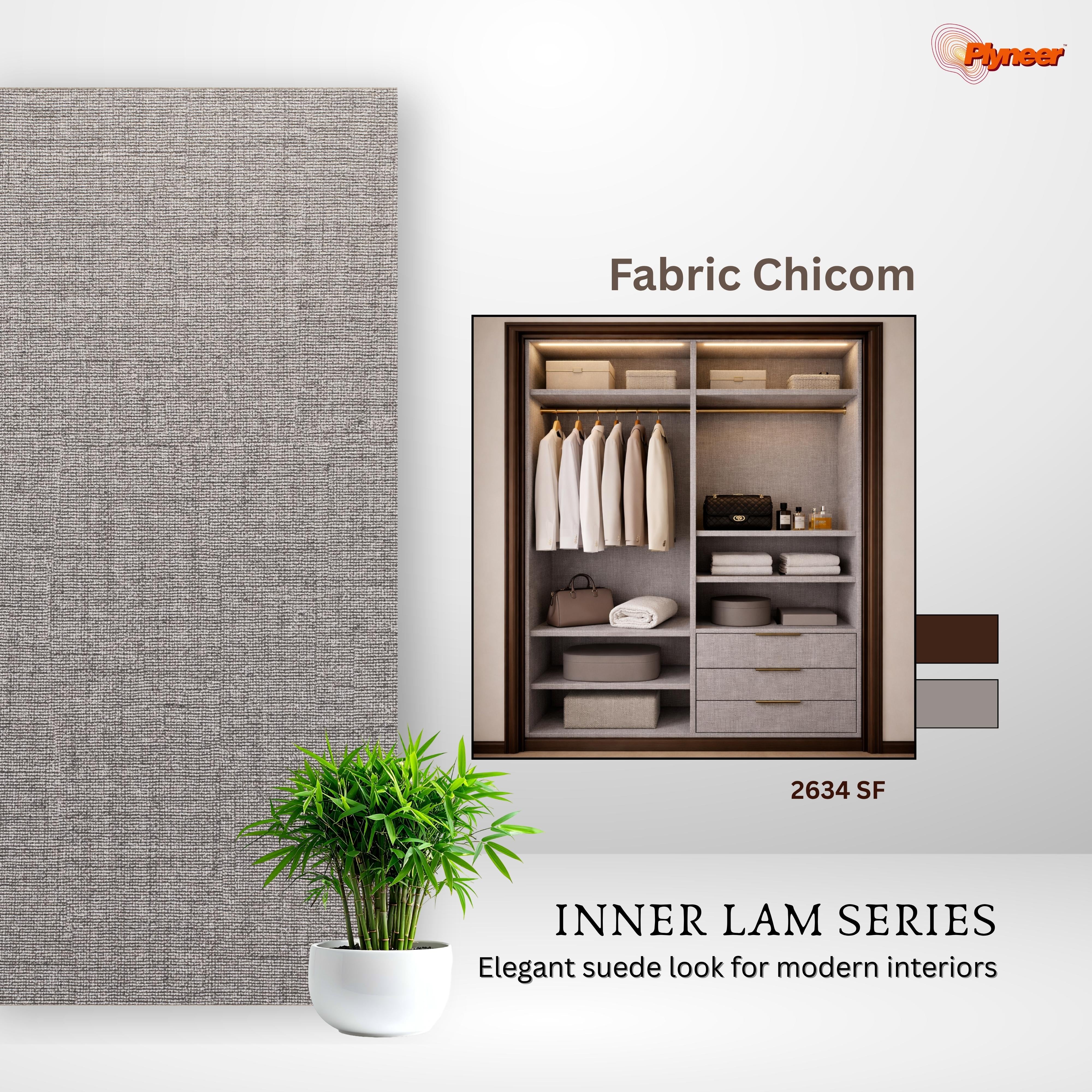 Plyneer Fabric Laminate 2634 SF Linen Fabric Dark